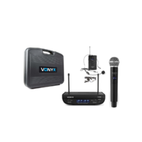 Vonyx Vonyx WM82C UHF rádiós mikrofon (1 db KÉZI + 1 db CSÍPTETŐS + 1 db FEJ mikrofon) + Ko