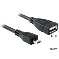 Delock Delock USB micro-B apa > USB 2.0-A anya OTG kábel, 50 cm