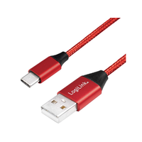 LogiLink Logilink USB 2.0 Cable, AM to USB-C, red, 0.3m