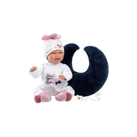 Llorens Llorens: Mimi Sonrisas 42cm-es kacagó újszülött baba hold alakú párnával