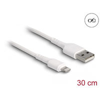 Delock Delock USB töltő kábel iPhone , iPad , iPod eszközökhöz fehér 30 cm