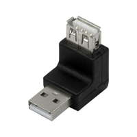 LogiLink Logilink USB 2.0 adapter, USB-A/M - USB-A/F, 270 -os szög, fekete