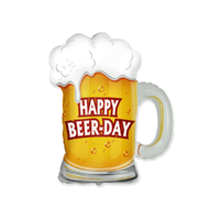  "Happy beer-day" feliratú sörös korsó fólia lufi