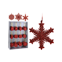  Piros hópehely mintás karácsonyfadísz többféle változatban 10cm CAA650120