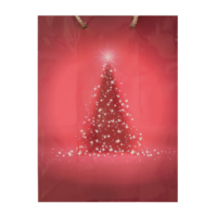 Cardex Ajándéktáska Piros színben karácsonyfa mintázattal 17,5x22,5x9,5cm