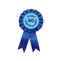  "Boldog 40. születésnapot" feliratú kék party kitűző