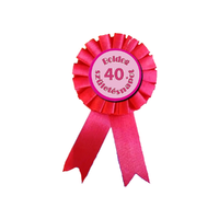  "Boldog 40. születésnapot" feliratú rózsaszín party kitűző
