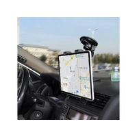 HADRON HADRON autós tablet tartó 7``-10``-os készülékekhez, 60W-os 2xUSB, gyorstöltő és USB-C–USB-C kábel, szélvédőre, fekete