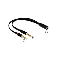 Delock DELOCK Átalakító Headset Stereo jack 1x 3.5mm 4 pin female > 2x 3.5mm 3 pin male