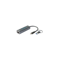 DLINK D-LINK Átalakító USB-C + USB 3.0 + 3xUSB to Ethernet Adapter 1000Mbps , DUB-2332