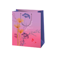 Cardex Lila színű virágos mintás közepes ajándéktáska 18x10x23cm