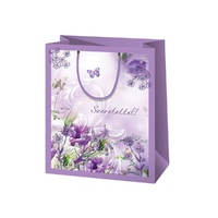 Cardex Szeretettel! mintás, lila színű, nagy méretű exkluzív ajándéktáska 27x14x33cm-es