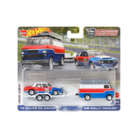 Mattel Hot Wheels: Rally Hauler prémium autószállító kamion 70 Rover P6 Group kisautóval 1/64 - Mattel