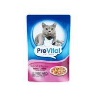 Prevital Pervital nyúl-pulyka alutasakos macskaeledel zselében 100g