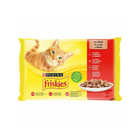 Friskies Friskies csirke-marha-bárány-kacs alutasakos macskaeledel 4x85g