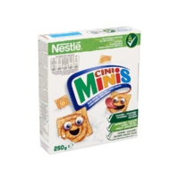 Cini Minis Nestlé Cini Minis ropogós fahéjas gabonapehely teljes kiőrlésű búzával, vitaminokkal és vassal 250 g
