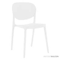 Kondela Kis helyigényű rakásolható műanyag erkély szék,fehér - FEDRA NEW