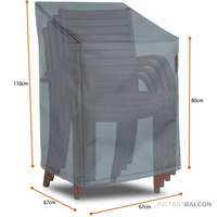 Hentex Anti-UV esővédő huzat rakásolható székekhez (4 db szék), szürke (67*80*110)