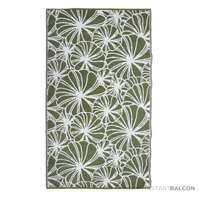 Esschert Design Virág mintás kétoldalú kültéri erkély szőnyeg, zöld, 241 x 151 cm