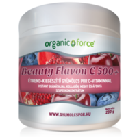 Organic Force Beauty Flavon C 500+ gyümölcs szuperkoncentrátum por C-vitaminnal, kollagénnel, 200 g