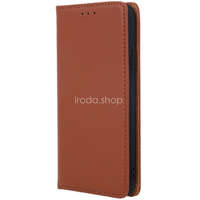 Xiaomi 12 Lite, Oldalra nyíló tok, valódi bőrtok, stand, Smart Pro, barna