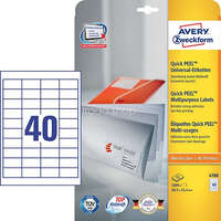 AVERY Etikett címke univerzális 4780 fehér QuickPEEL 48,5x25,4mm 25ív Avery