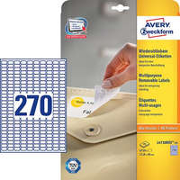 AVERY Etikett címke speciális etikett L4730REV-25 visszaszedhető 17,8x10mm Avery
