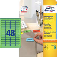 AVERY Etikett címke speciális L6040-20 visszaszedhető zöld 45,7x21,2mm 20ív Avery