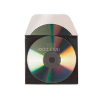  CD/DVD tároló tok középelválasztóval és ráhajtható lezáró-füllel 3L 127×127mm 10db/csom