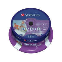 VERBATIM DVD+R Verbatim 4,7GB 16x nyomtatható 25db/henger 43539