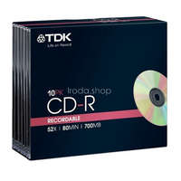  CD-R TDK 700MB 52x slim tokos 10db/csom