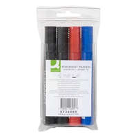 Q-CONNECT Marker klt. 4db permanent Q-Connect vágott 2 fek/ 1 kék/ 1 pir KF26089