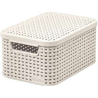 CURVER Rattan hatású kosár tetővel, 6l, törtfehér, CURVER "Style S"