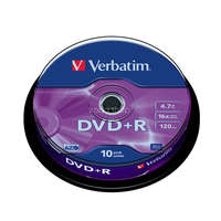 VERBATIM DVD-R lemez, AZO, 4,7GB, 16x, 10 db, hengeren, VERBATIM
