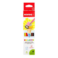 KORES Színes ceruza készlet, háromszögletű, KORES "Triangular", 6 különböző szín