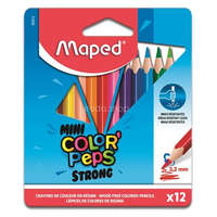 MAPED Színes ceruza készlet, háromszögletű, MAPED "Mini Color'Peps Strong", 12 különböző szín