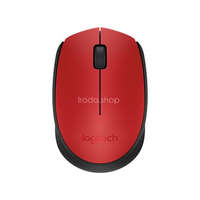 LOGITECH Egér, vezeték nélküli, optikai, közepes méret, USB, LOGITECH "M171", piros