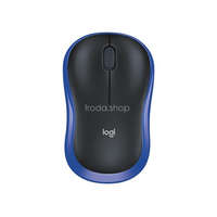 LOGITECH Egér, vezeték nélküli, optikai, közepes méret, USB, LOGITECH "M185", kék