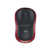 LOGITECH Egér, vezeték nélküli, optikai, közepes méret, USB, LOGITECH "M185", piros