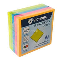 VICTORIA OFFICE Öntapadó jegyzettömb, 50x50 mm, 250 lap, VICTORIA OFFICE, neon