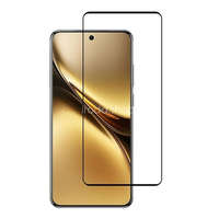 Vivo X200 Pro, Kijelzővédő fólia, ütésálló fólia (az íves részre is!), Tempered Glass (edzett üveg), fekete