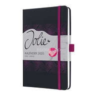 SIGEL Naptár, A5, heti, 2025, kemény boritó, SIGEL "Jolie", fekete-pink
