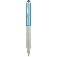 ZEBRA Golyóstoll, 0,24 mm, teleszkópos, rozsdamentes acél, világoskék tolltest, ZEBRA "Telescopic Metal Stylus", kék