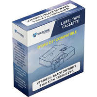 VICTORIA TECHNOLOGY Feliratozógép szalag, 9 mm x 7 m, VICTORIA TECHNOLOGY, fehér-fekete