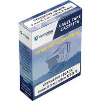 VICTORIA TECHNOLOGY Feliratozógép szalag, 9 mm x 3 m, VICTORIA TECHNOLOGY, fekete