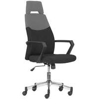 . Irodai forgószék, króm lábkereszt,fejtámasz, Sterling , fekete-szürke