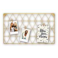 . Képkeret, fém, 3 db fa csipesszel, 30x50 cm, Zep Cambria , arany