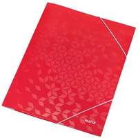 LEITZ Gumis mappa, 15 mm, karton, A4, LEITZ Wow , piros