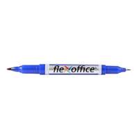 FLEXOFFICE Alkoholos marker, 0,4/1,0 mm, kúpos, kétvégű, FLEXOFFICE PM01 , kék