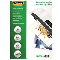 FELLOWES Meleglamináló fólia, 100 mikron, A4, fényes, 100 db, FELLOWES